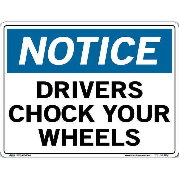 Vinyl Label Sign, 9-1/2" H, 12-1/2" W, Vinyl Label, Rectangle, English, SI-N-08-B-LB-011